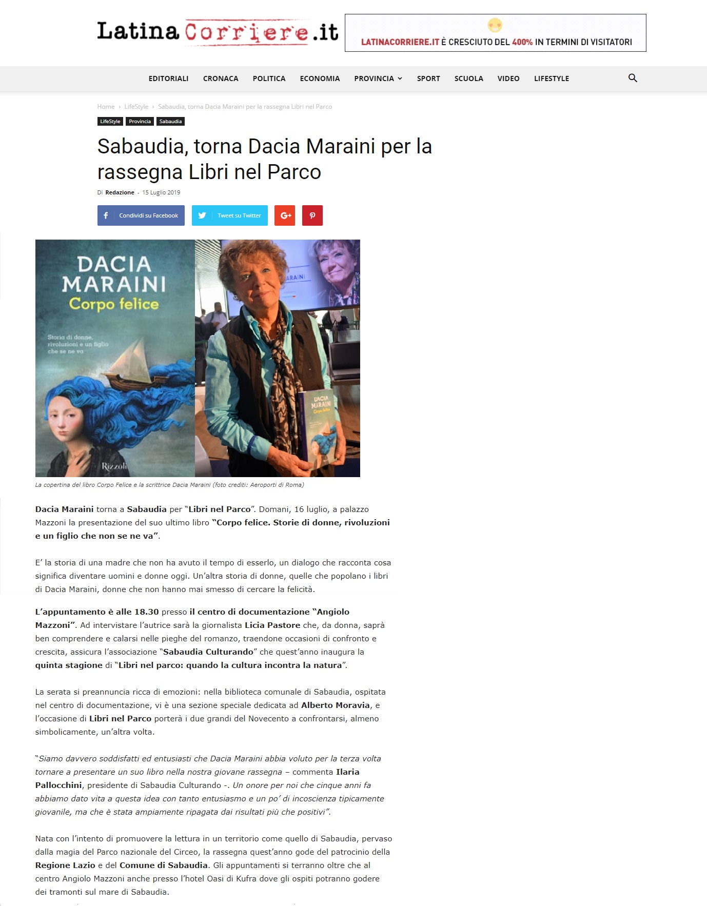 LatinaCorriere.it 15 luglio 2019
