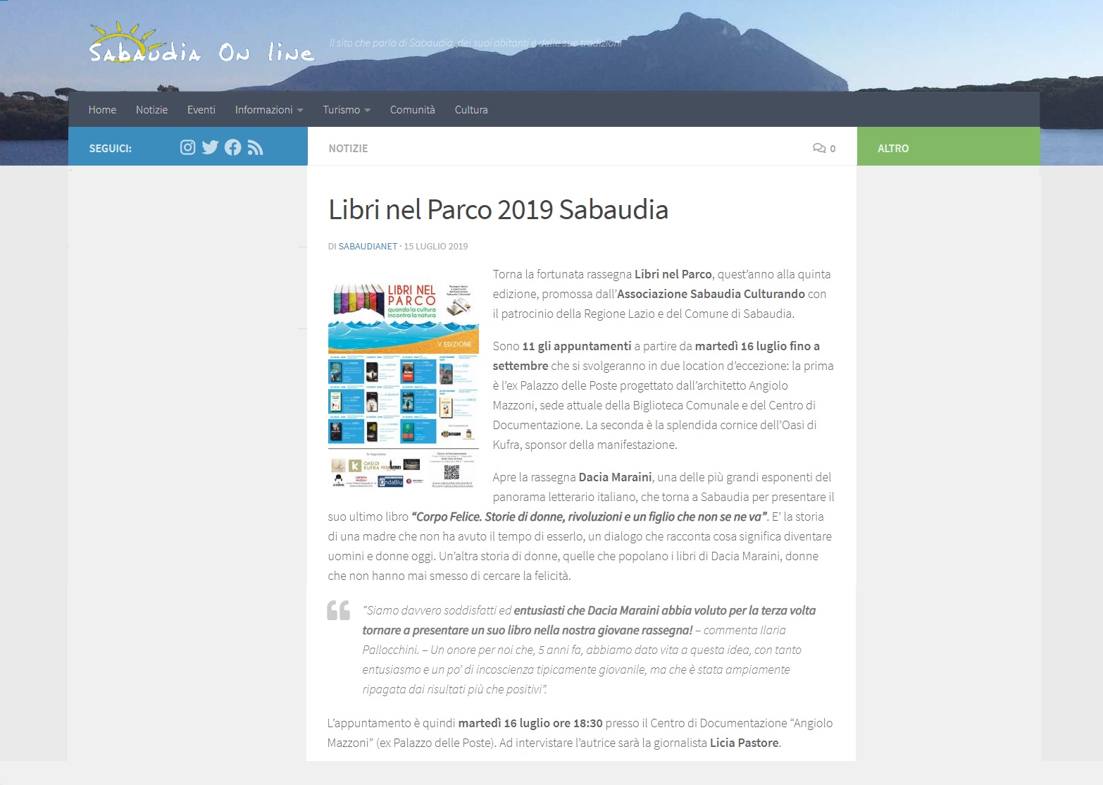 SabaudiaOnline 15 luglio 2019