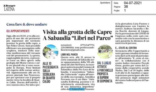 Il Messaggero Latina 4 luglio 2021
