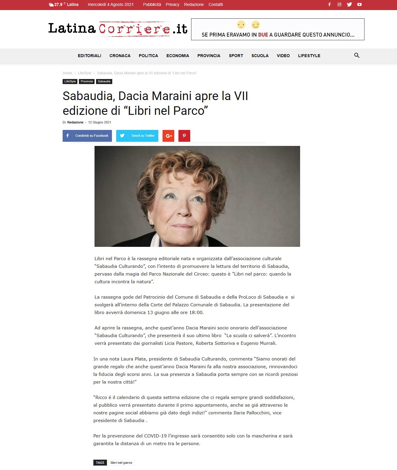 LatinaCorriere.it 12 giugno 2021