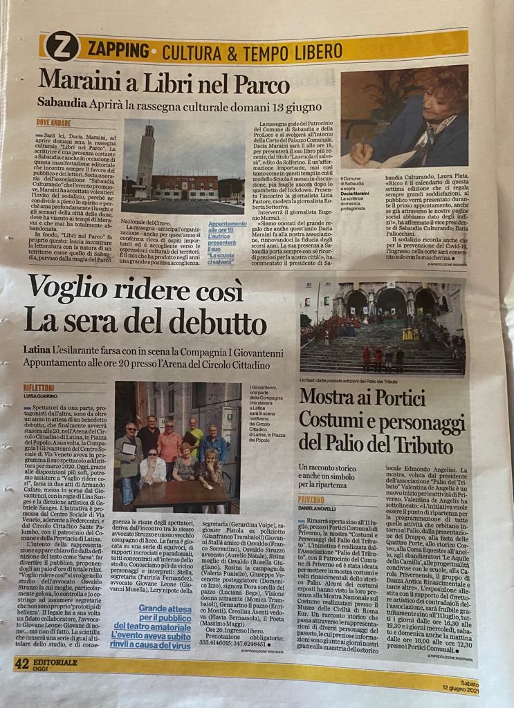Latina Editoriale Oggi 12 giugno 2021