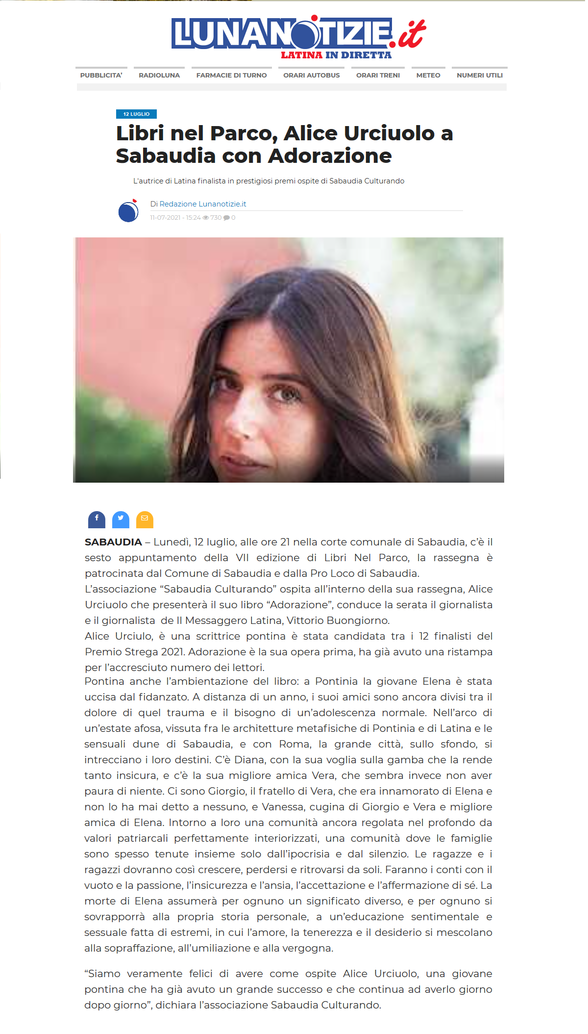 LunaNotizie.it 11 luglio 2021