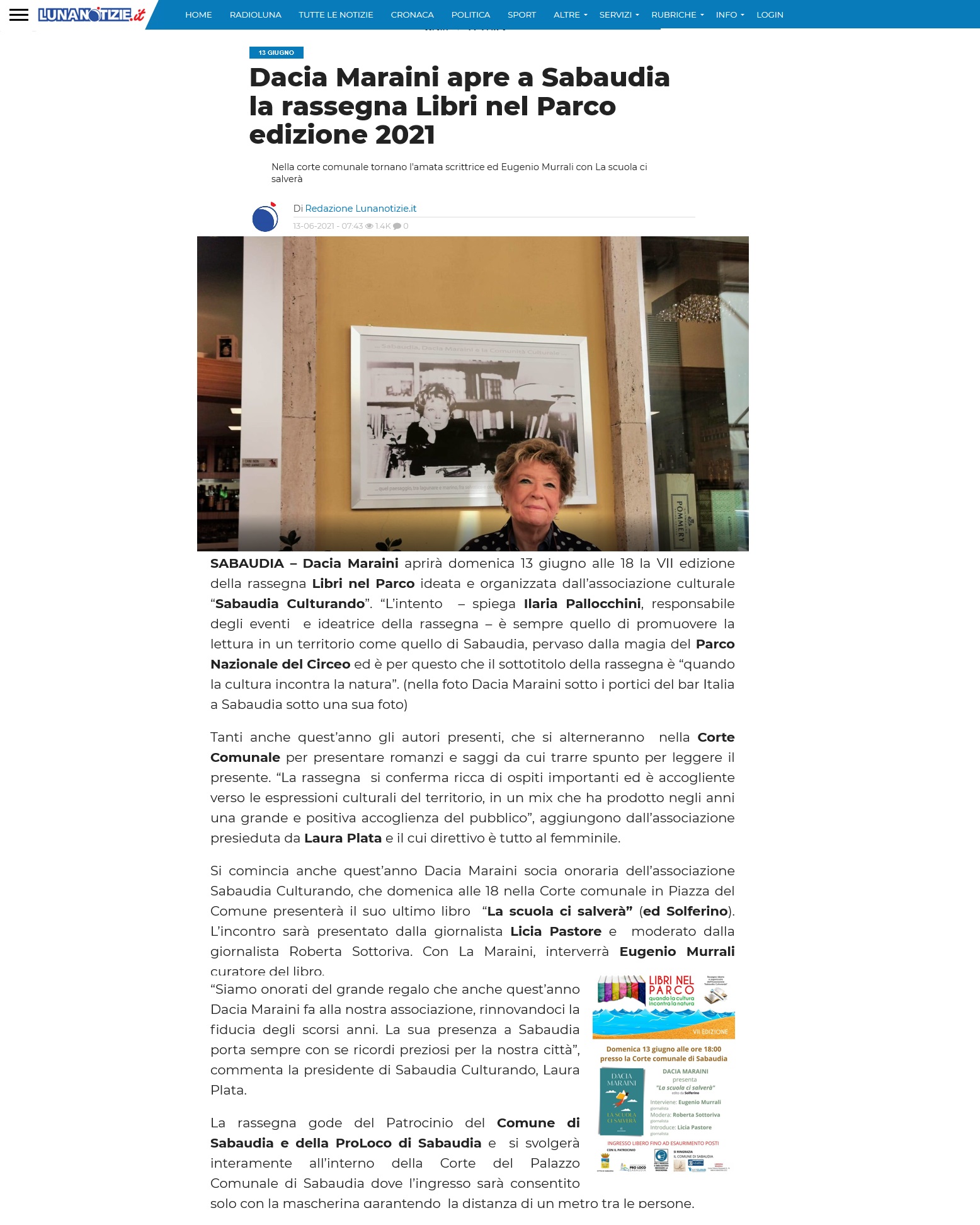 RadioLuna 13 giugno 2021