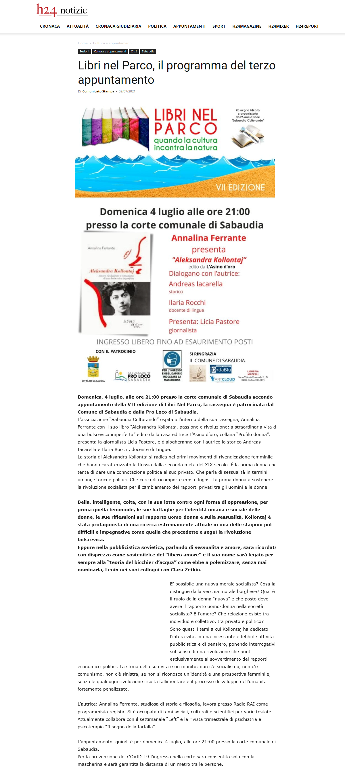 h24notizie 2 luglio 2021
