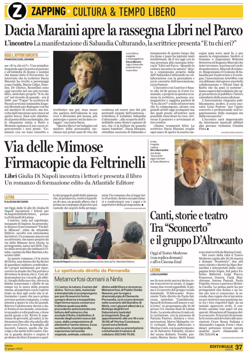 Latina Editoriale Oggi: 10 giugno 2023