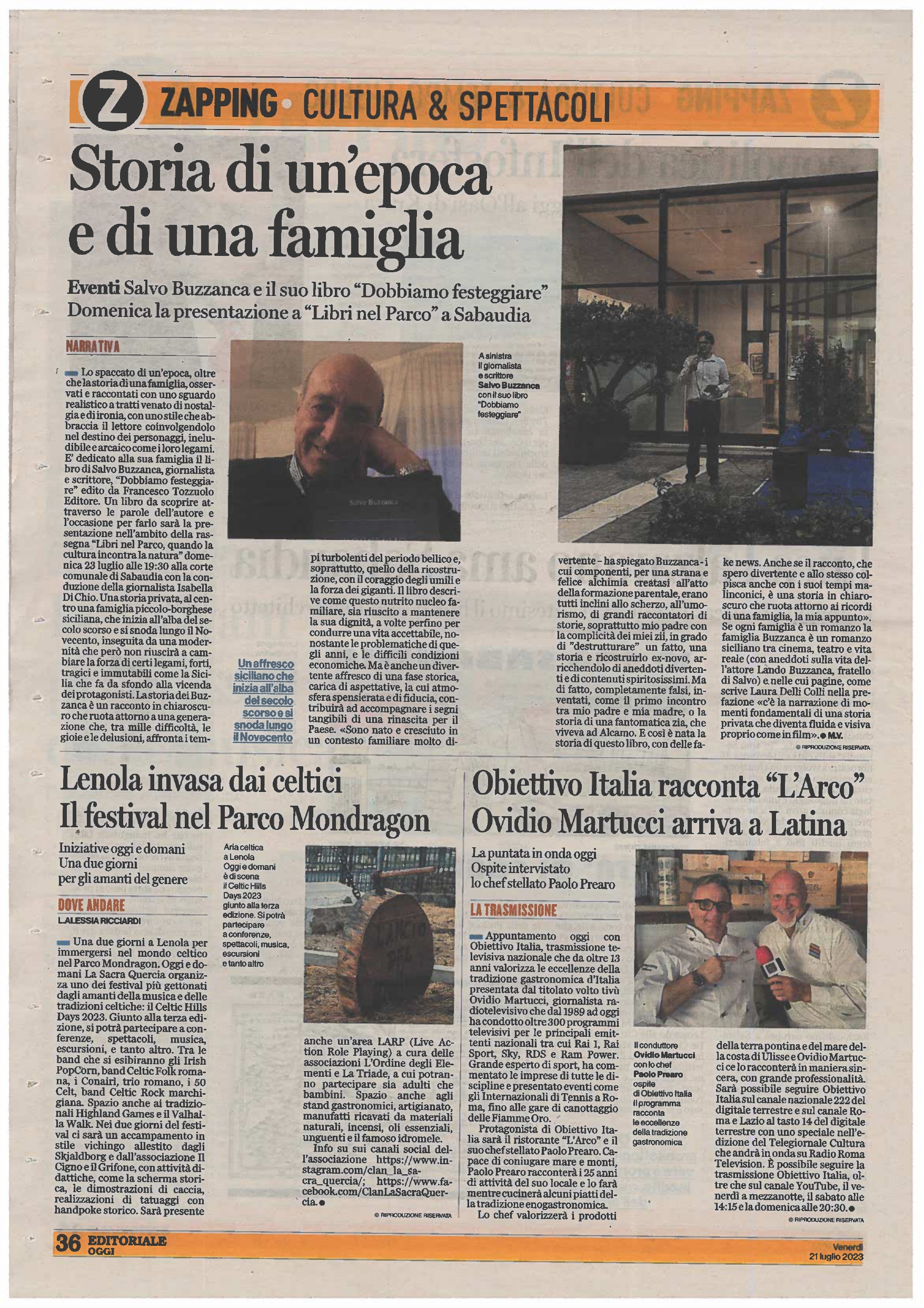 Latina Editoriale Oggi 21 luglio 2023